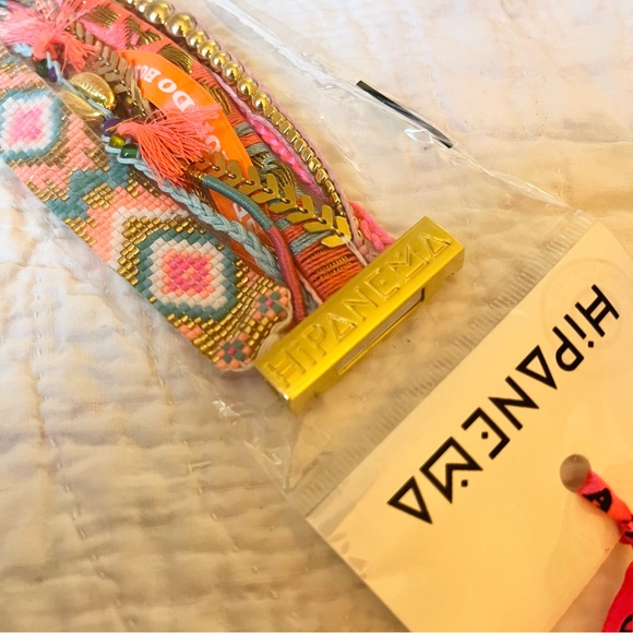 Hipanema Multistrand Boho Bracelet Cuff Coral Pink Beaded Shell Magnetic Clasp - Picture 3 of 6